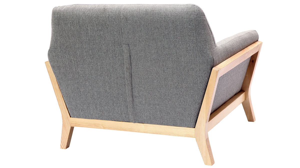 Design-Sessel Grau Holzbeine YOKO