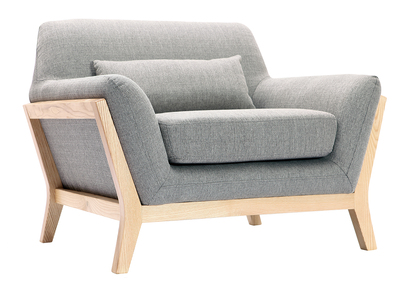 Design-Sessel Grau Holzbeine YOKO