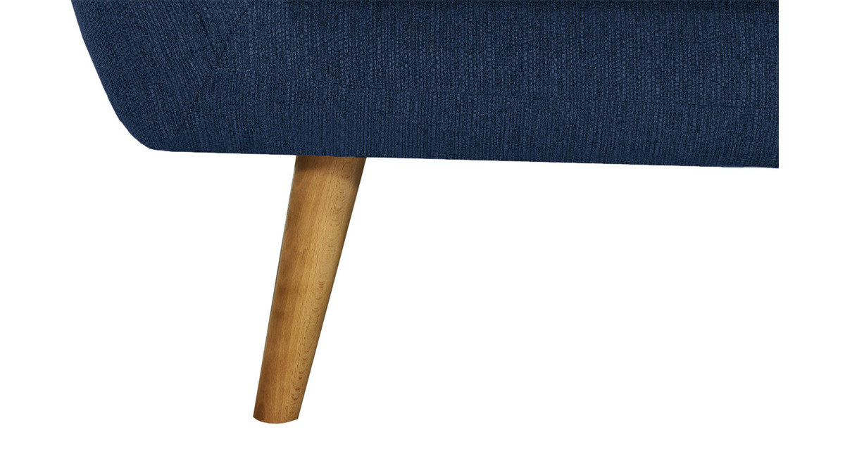 Design-Sessel helles Holz und dunkelblauer Stoff OLAF