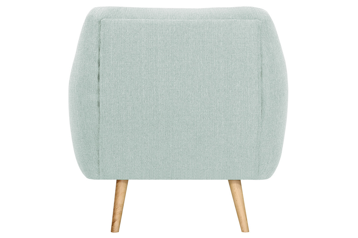 Design-Sessel helles Holz und minzgrner Stoff OLAF