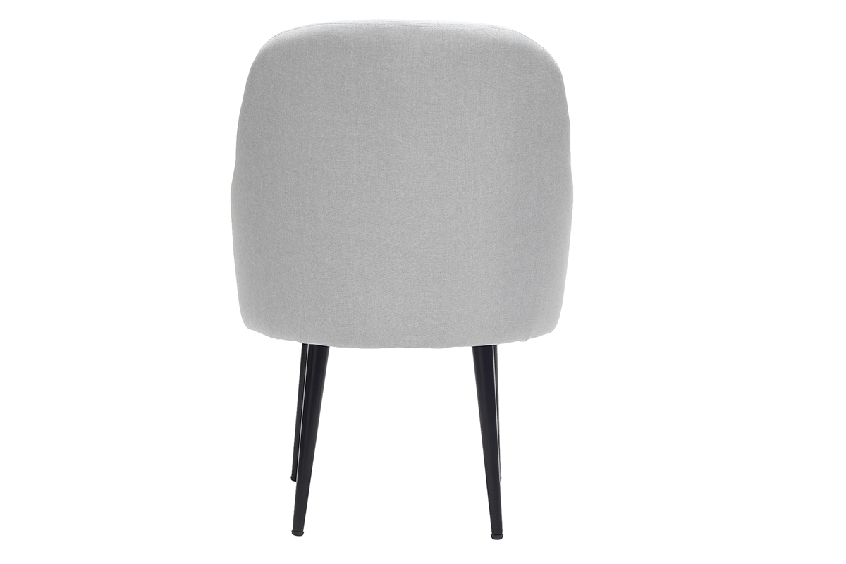 Design-Sessel hellgrauer Stoff und Metallbeine Schwarz AMON