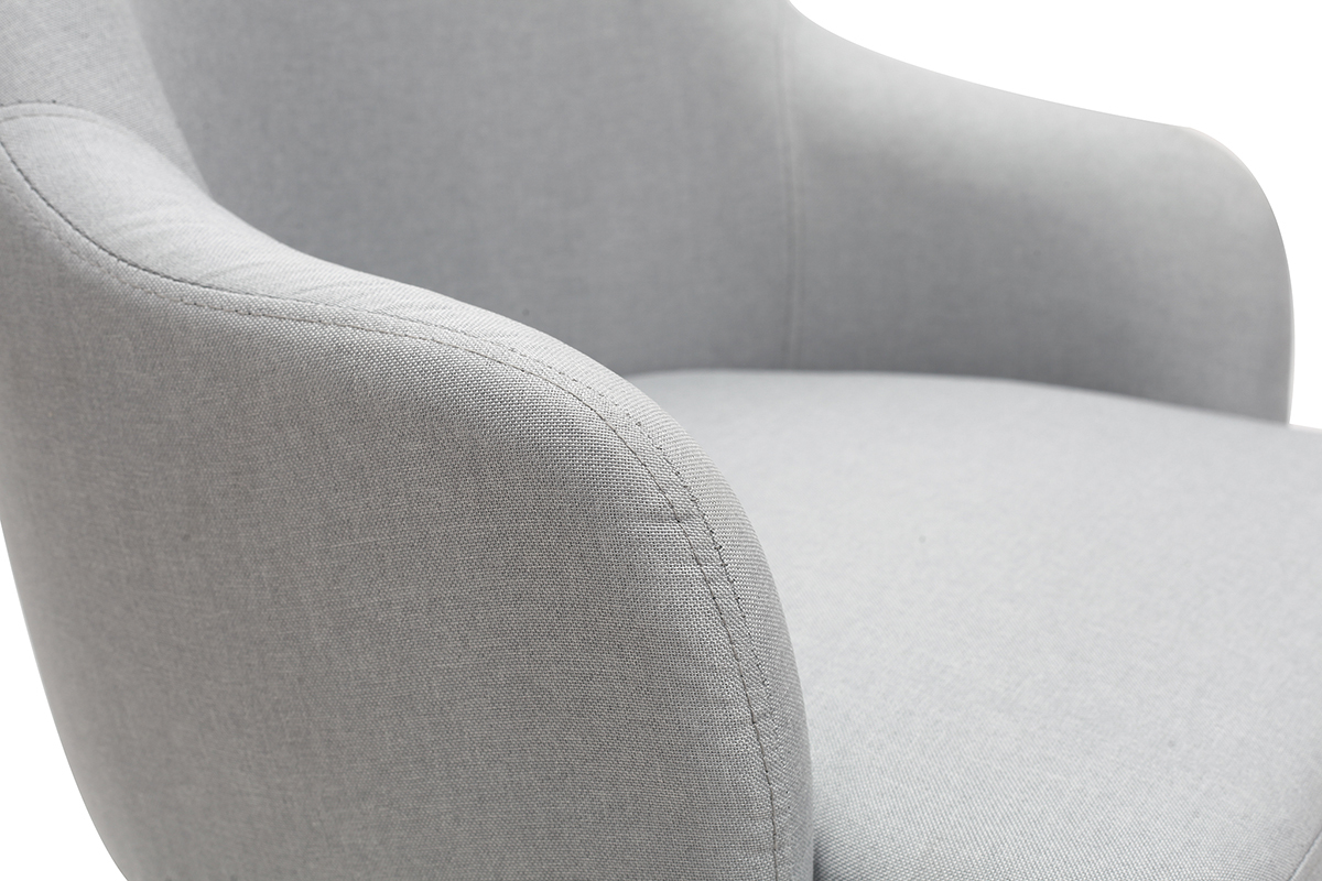 Design-Sessel hellgrauer Stoff und Metallbeine Schwarz AMON