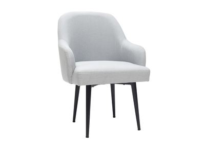 Design-Sessel hellgrauer Stoff und Metallbeine Schwarz AMON