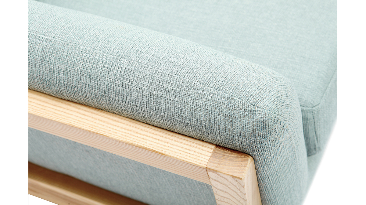 Design-Sessel Lagunenblau und Fe aus Holz YOKO