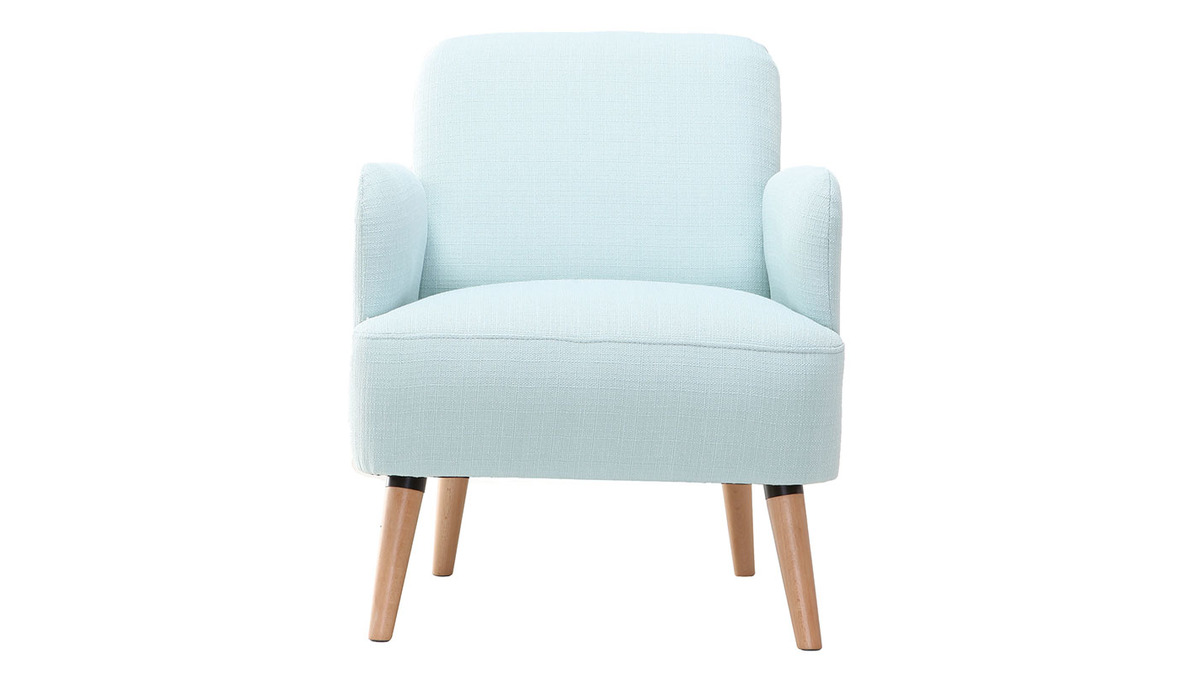 Design-Sessel Minzgrün und Holzbeine ISKO