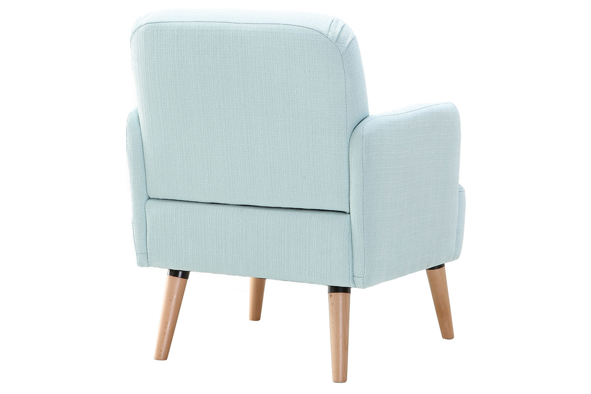 Design-Sessel Minzgrn und Holzbeine ISKO
