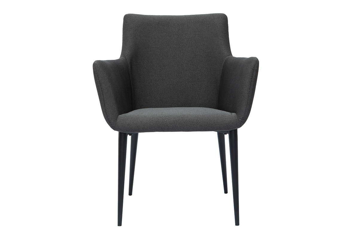 Design-Sessel mit anthrazitgrauem Stoff und Metall CARLIE