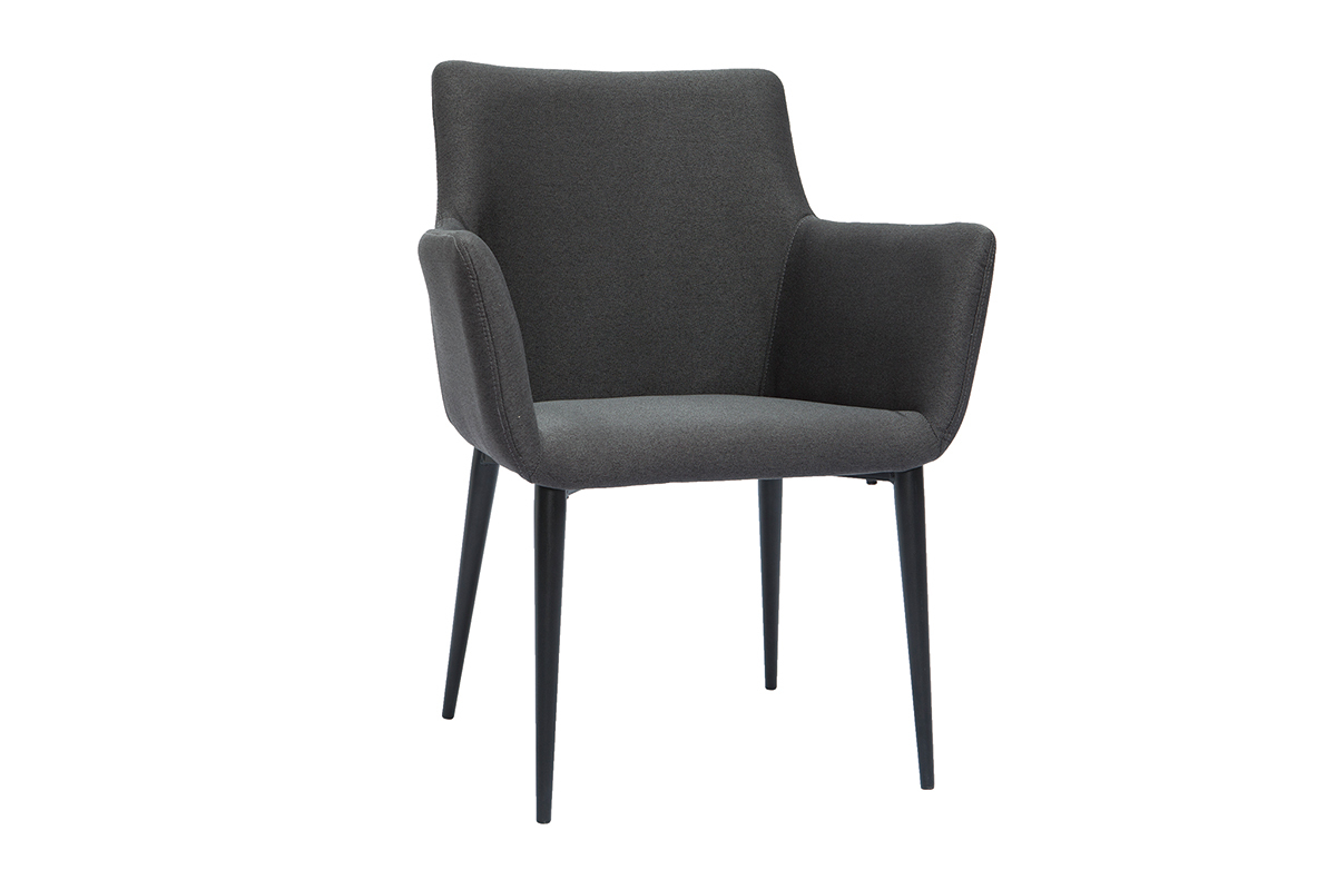 Design-Sessel mit anthrazitgrauem Stoff und Metall CARLIE
