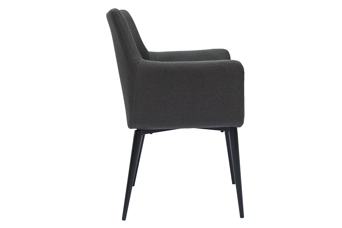 Design-Sessel mit anthrazitgrauem Stoff und Metall CARLIE