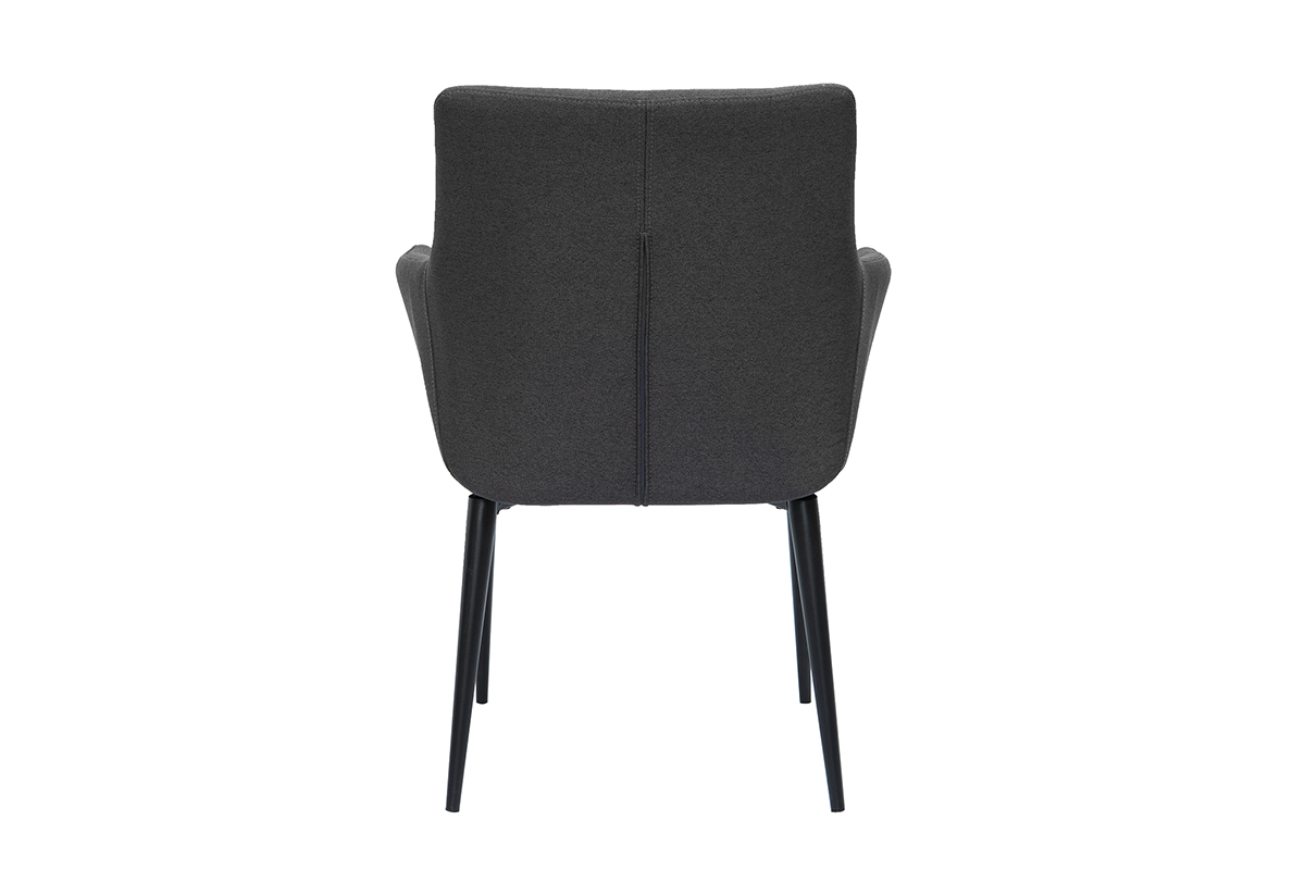 Design-Sessel mit anthrazitgrauem Stoff und Metall CARLIE