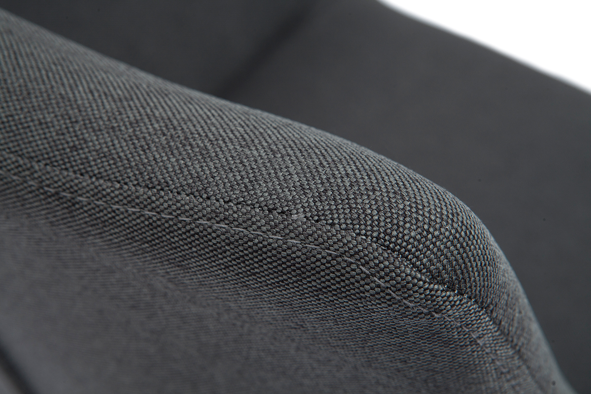Design-Sessel mit anthrazitgrauem Stoff und Metall CARLIE