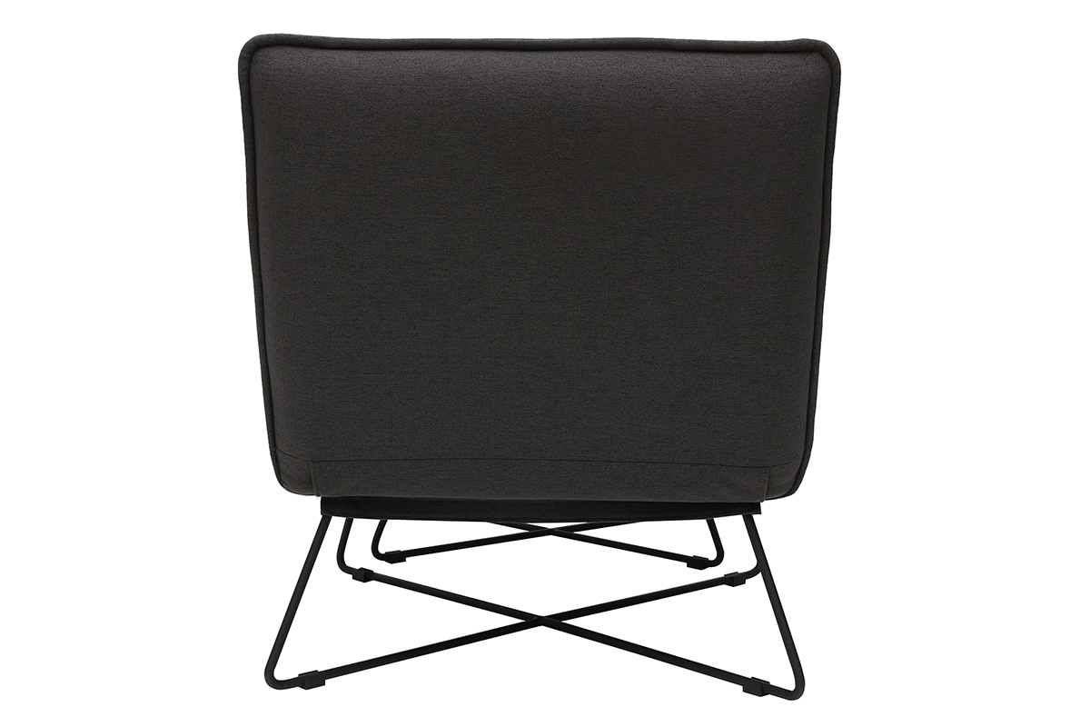 Design-Sessel mit Fuablage Stoff in Dunkelgrau PHILO