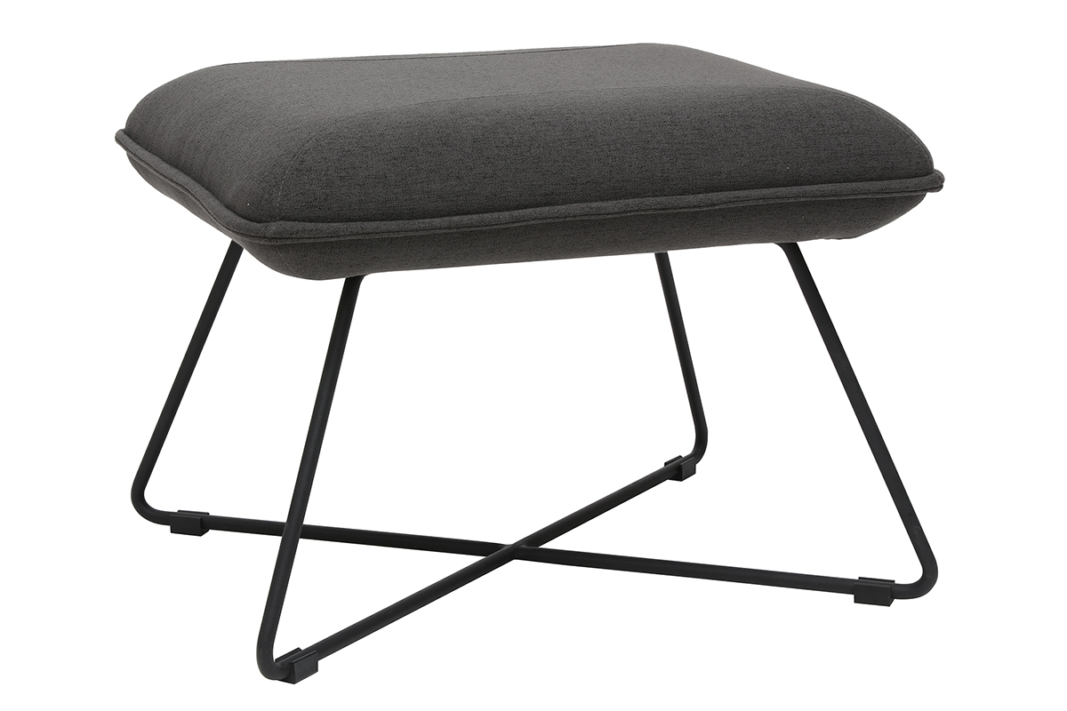 Design-Sessel mit Fuablage Stoff in Dunkelgrau PHILO