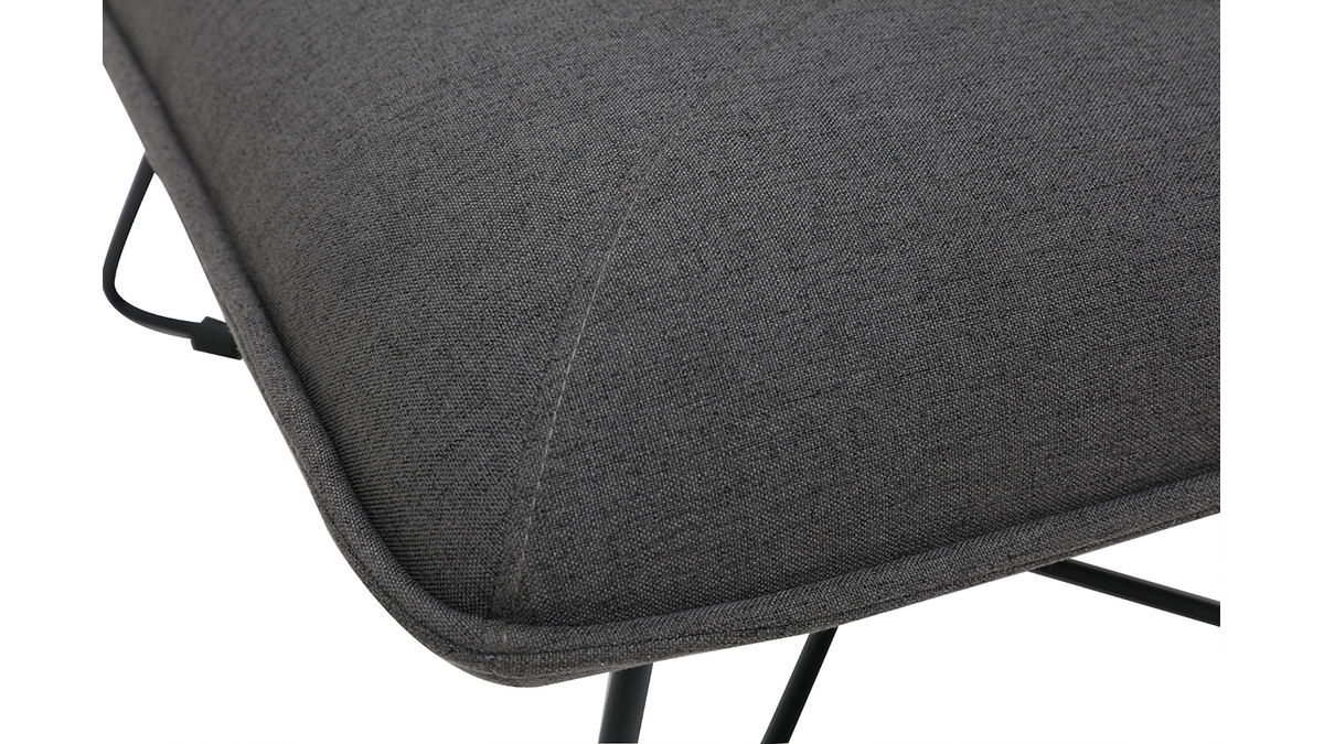 Design-Sessel mit Fuablage Stoff in Dunkelgrau PHILO