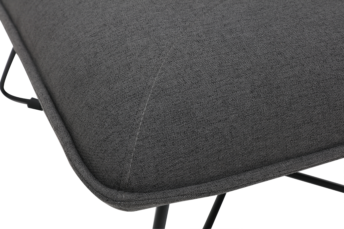 Design-Sessel mit Fuablage Stoff in Dunkelgrau PHILO