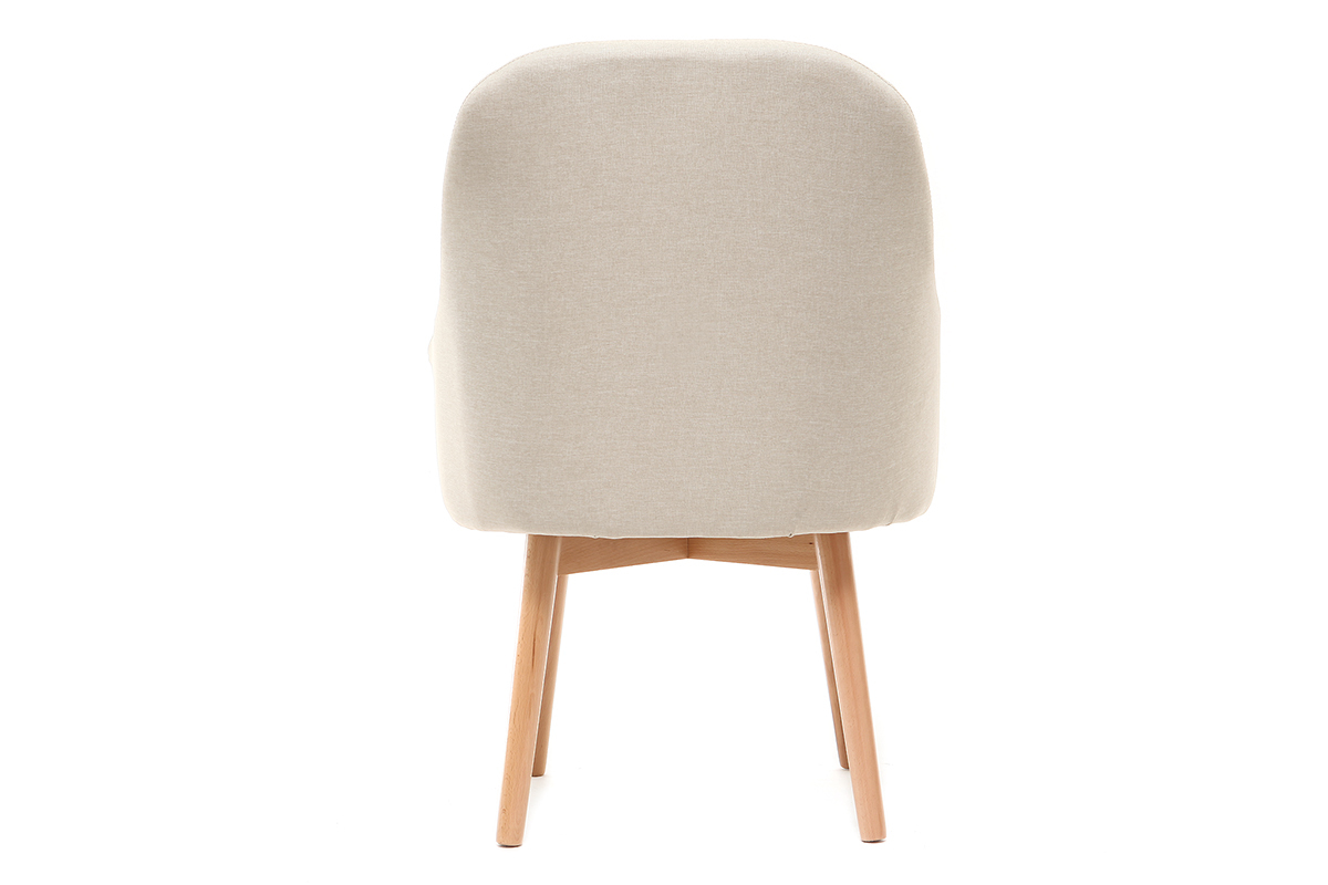 Design-Sessel naturfarben helle Holzbeine MONA