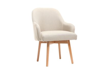 Design-Sessel naturfarben helle Holzbeine MONA