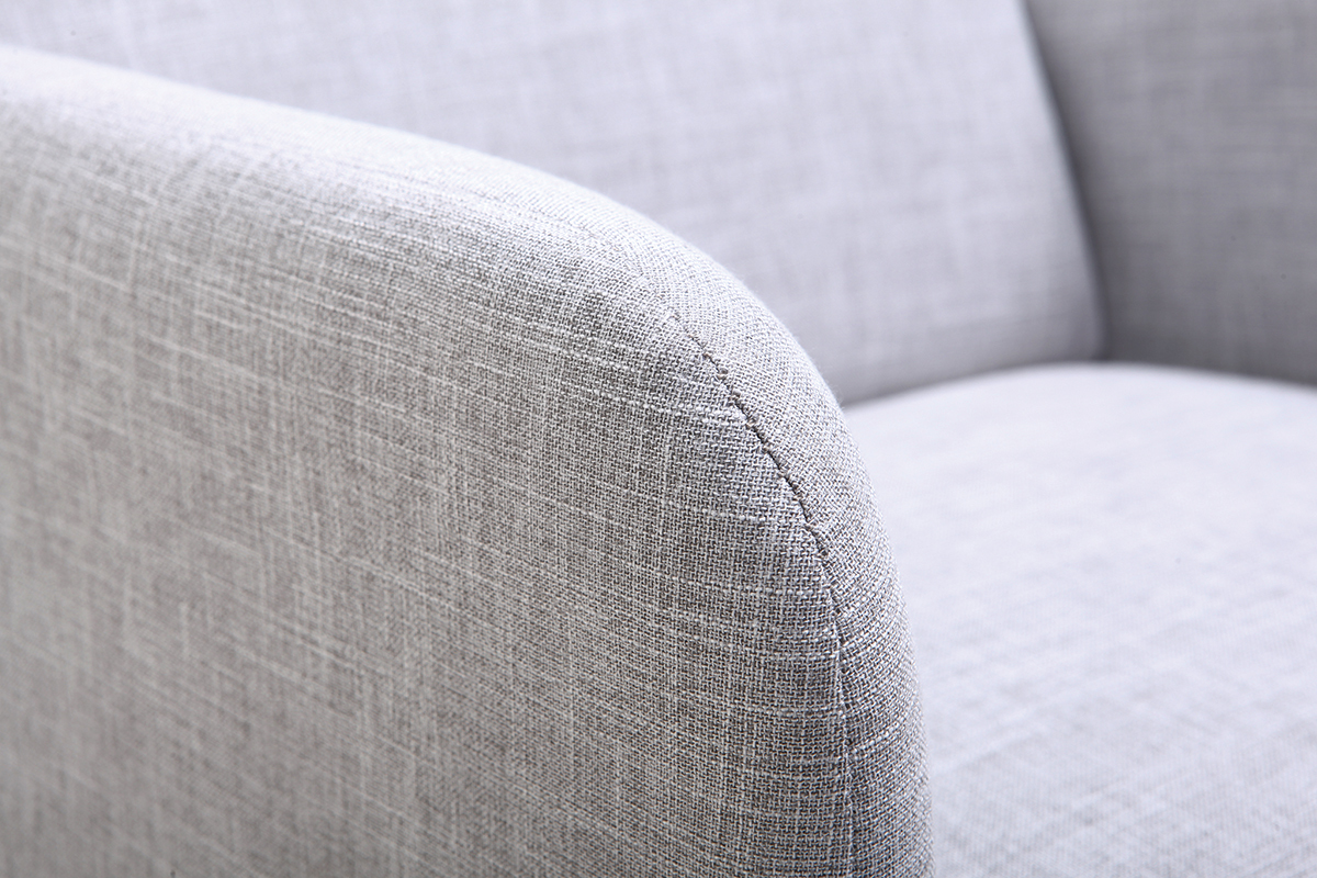 Design-Sessel Perlgrau und Metallbeine BART