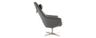 Design-Sessel Polyester Dunkelgrau Aluminium-Sternfuß AMADEO