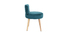 Design-Sessel Samt Blaugrün und Holz CELESTE