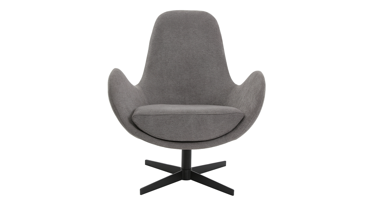 Design-Sessel Samteffekt Grau ANDY