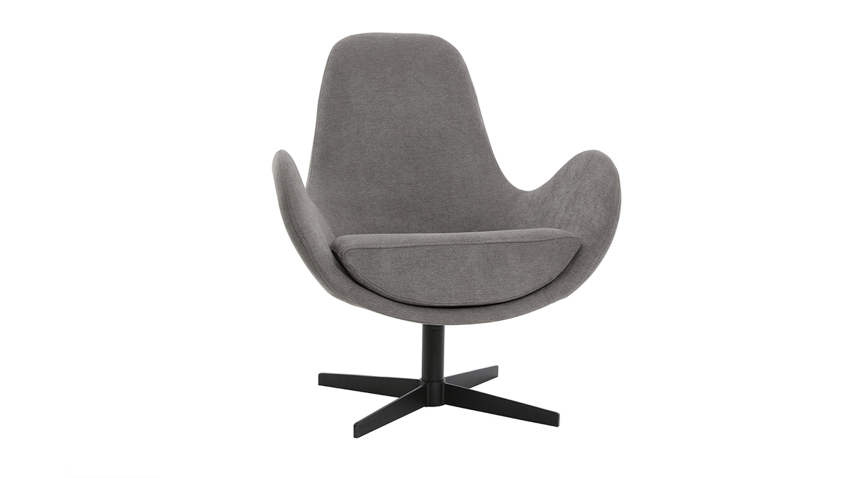 Design-Sessel Samteffekt Grau ANDY