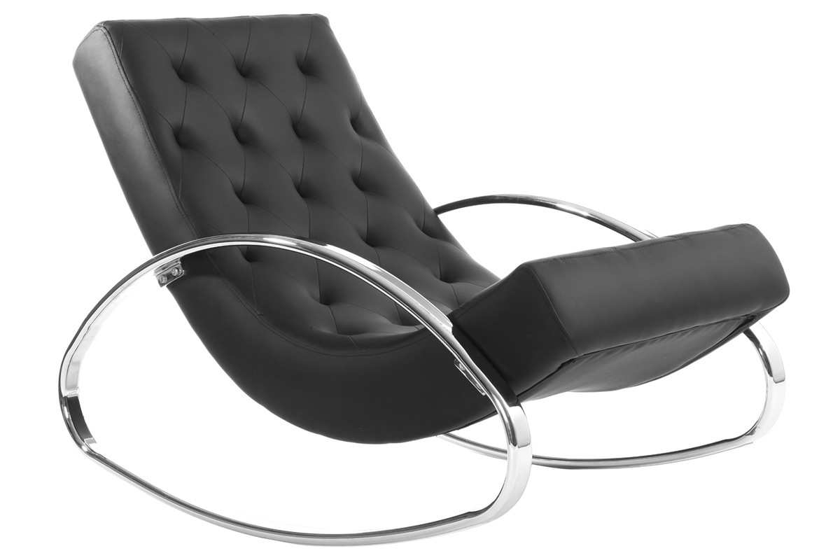 Design-Sessel Schaukelstuhl CHESTY Schwarz