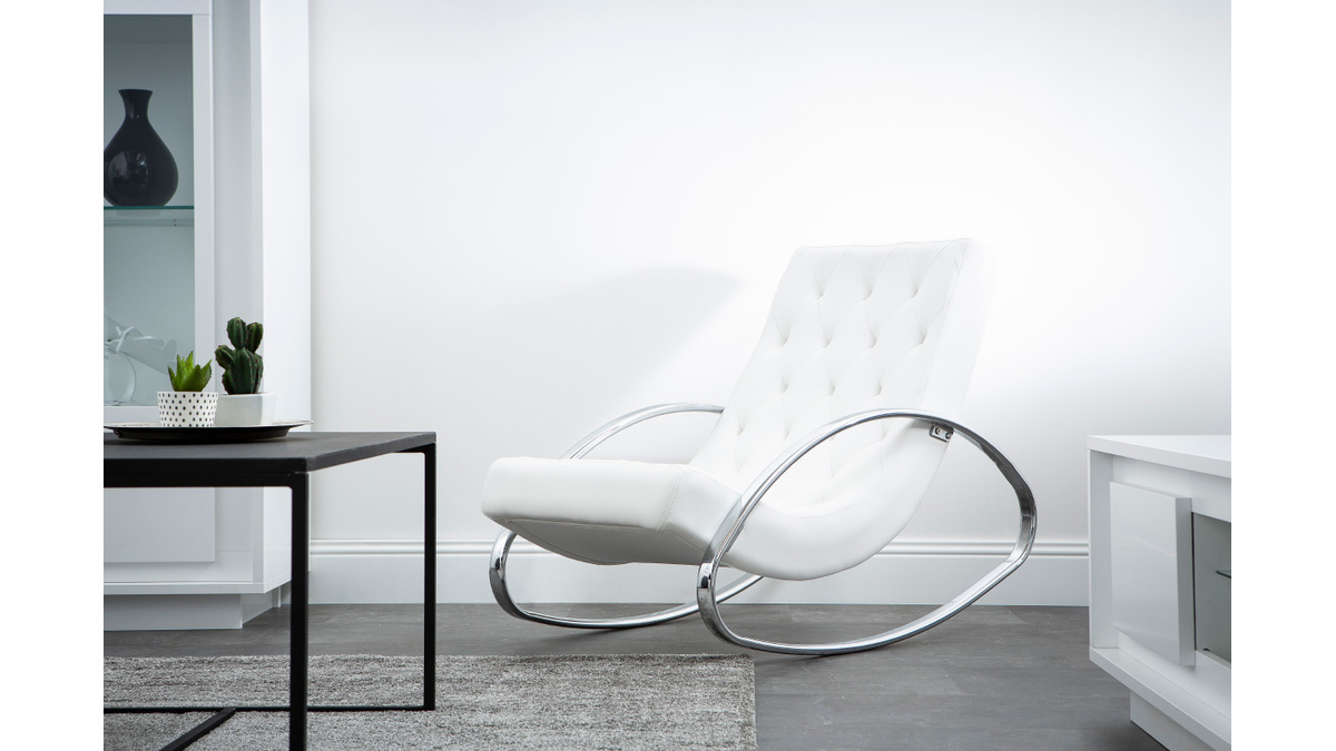Design-Sessel Schaukelstuhl CHESTY Weiß