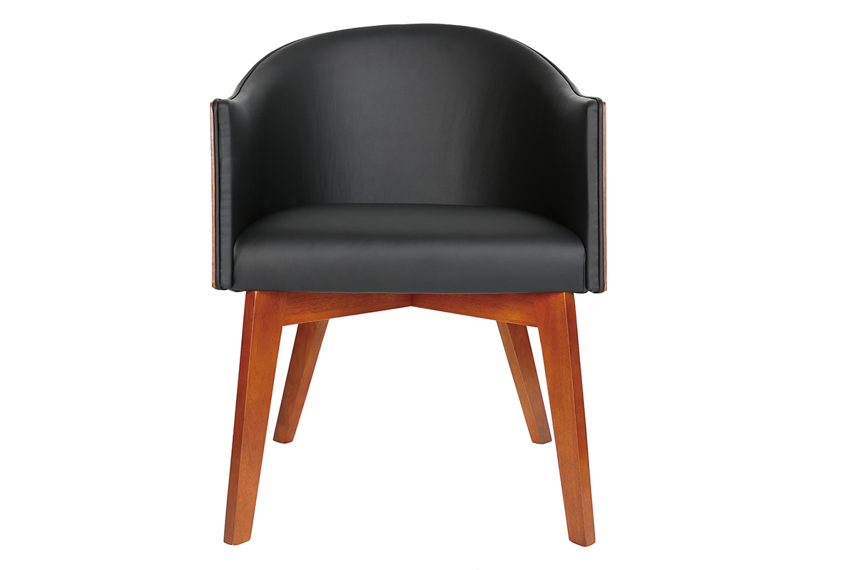 Design-Sessel Schwarz und Nussbaum NORDECO