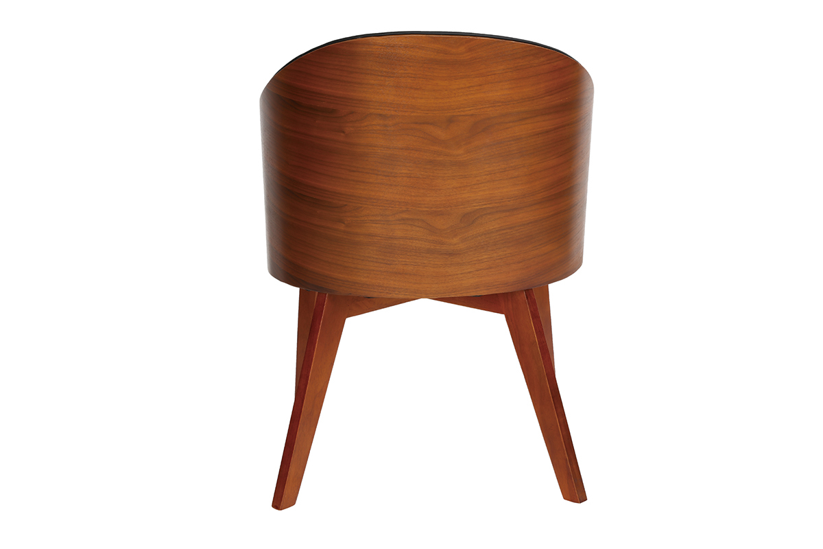 Design-Sessel Schwarz und Nussbaum NORDECO