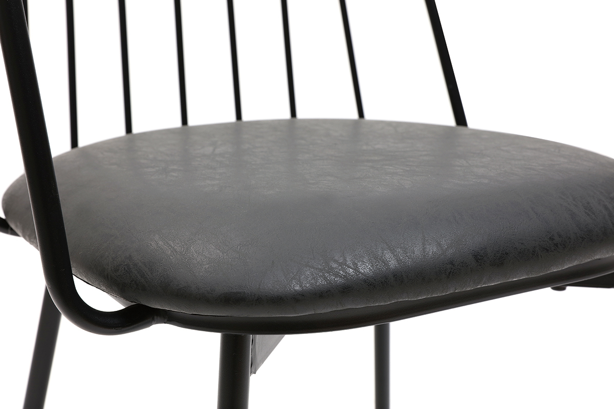 Design-Sessel schwarzes Metall mit Kissen (2er-Set) GRID