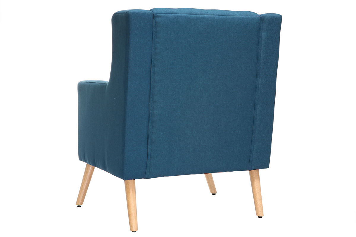 Design-Sessel skandinavisch Blaugrn und helles Holz BRIGHTON