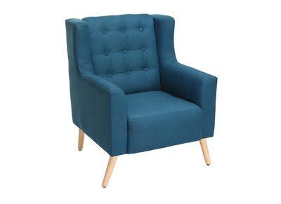 Design-Sessel skandinavisch Blaugrün und helles Holz BRIGHTON