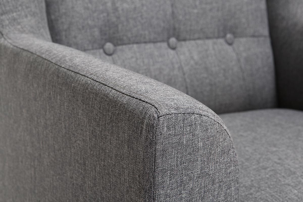Design-Sessel skandinavisch Dunkelgrau und helles Holz BRIGHTON