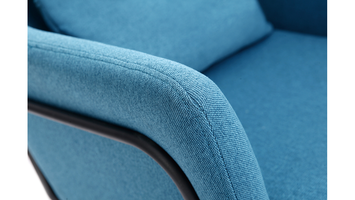 Design-Sessel Stoff Blaugrün und Metallgestell Schwarz MONROE