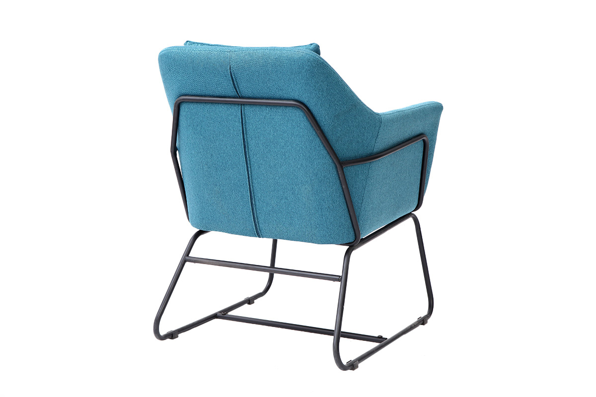 Design-Sessel Stoff Blaugrn und Metallgestell Schwarz MONROE