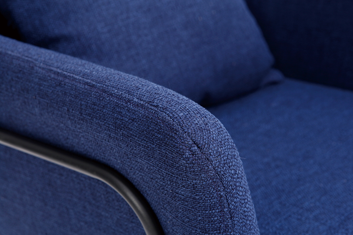 Design-Sessel Stoff Dunkelblau und Metallgestell Schwarz MONROE