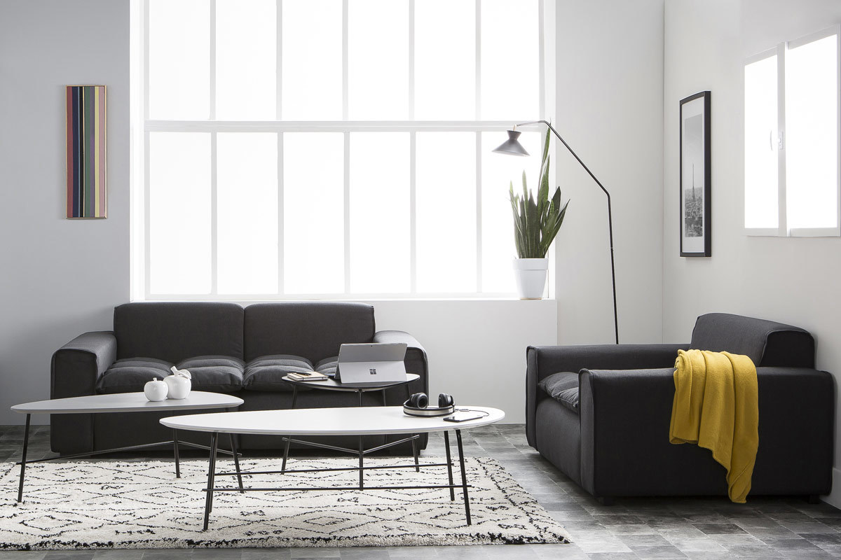 Design-Sessel Stoff Dunkelgrau MELLOW