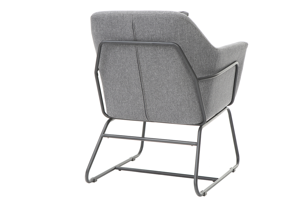 Design-Sessel Stoff Dunkelgrau und Metallgestell Schwarz MONROE