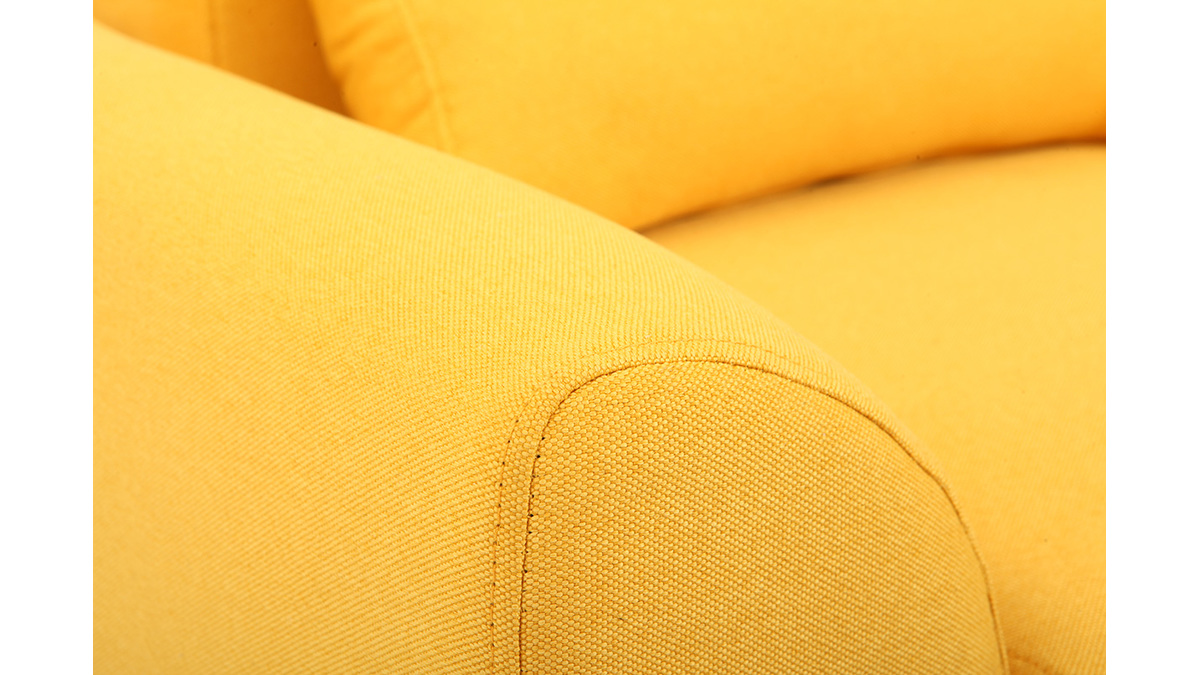 Design-Sessel Stoff Gelb und Fe Eiche EKTOR