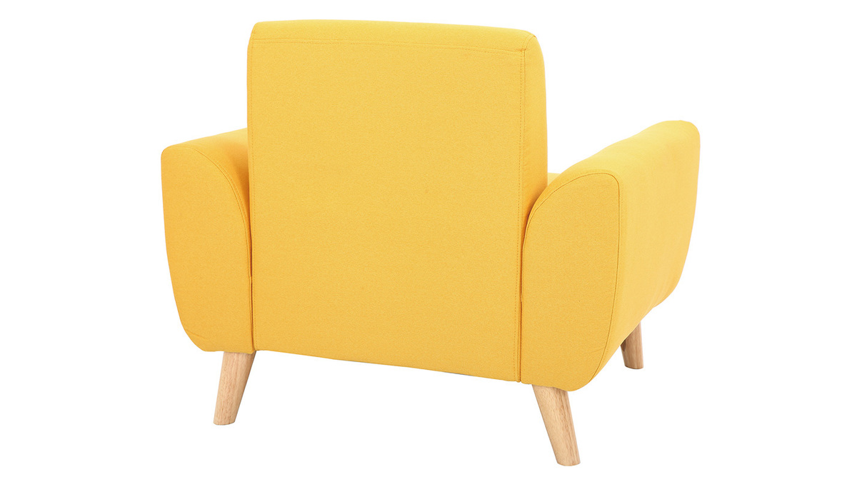 Design-Sessel Stoff Gelb und Fe Eiche EKTOR