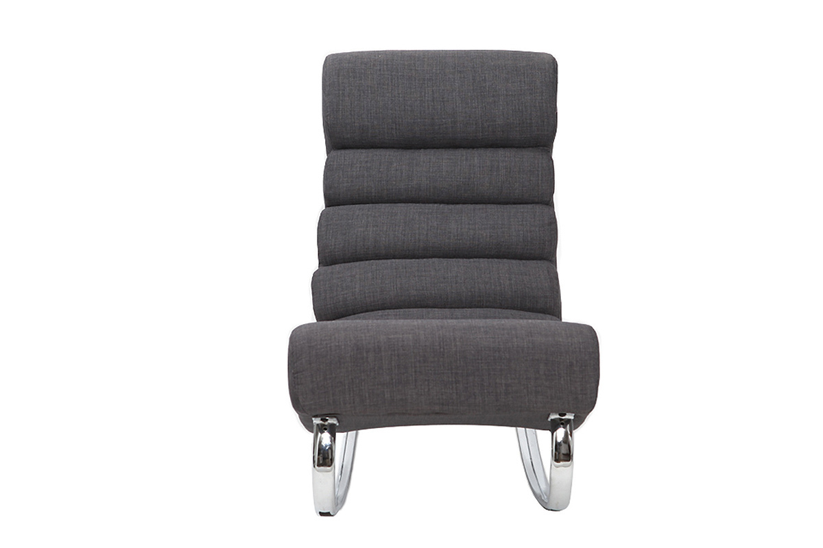 Design-Sessel Stoff Grau ,,Rocking Chair