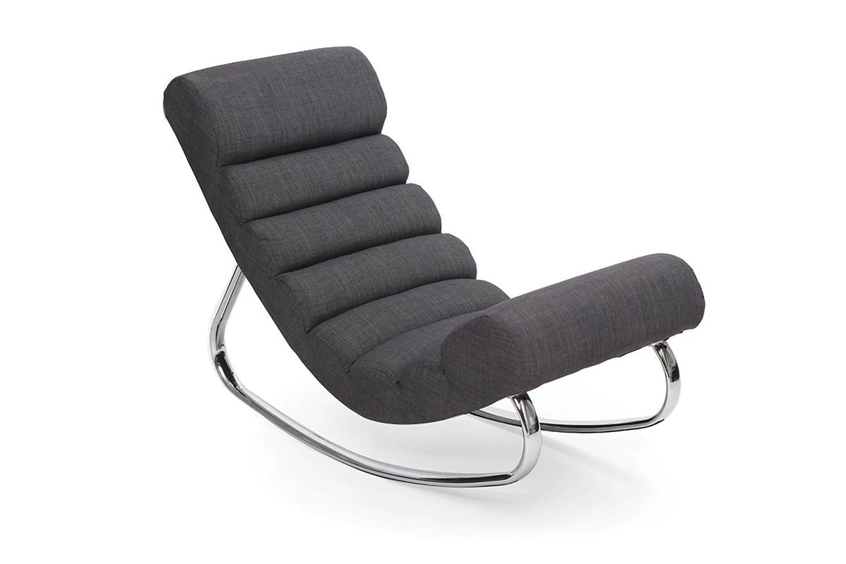 Design-Sessel Stoff Grau ,,Rocking Chair