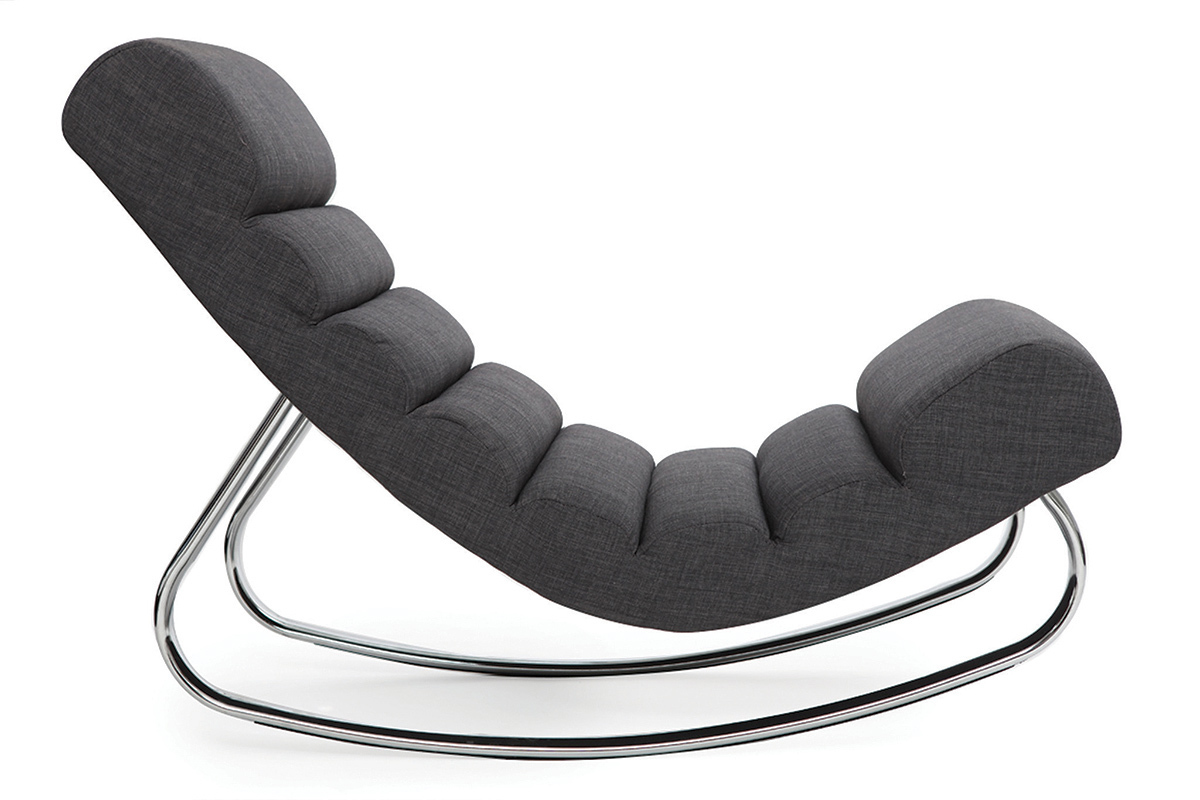 Design-Sessel Stoff Grau ,,Rocking Chair