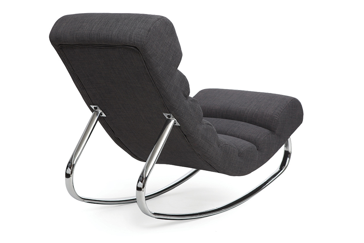 Design-Sessel Stoff Grau ,,Rocking Chair