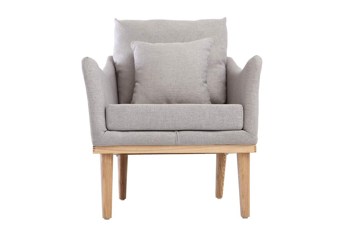 Design-Sessel Stoff Grau und Esche NORI