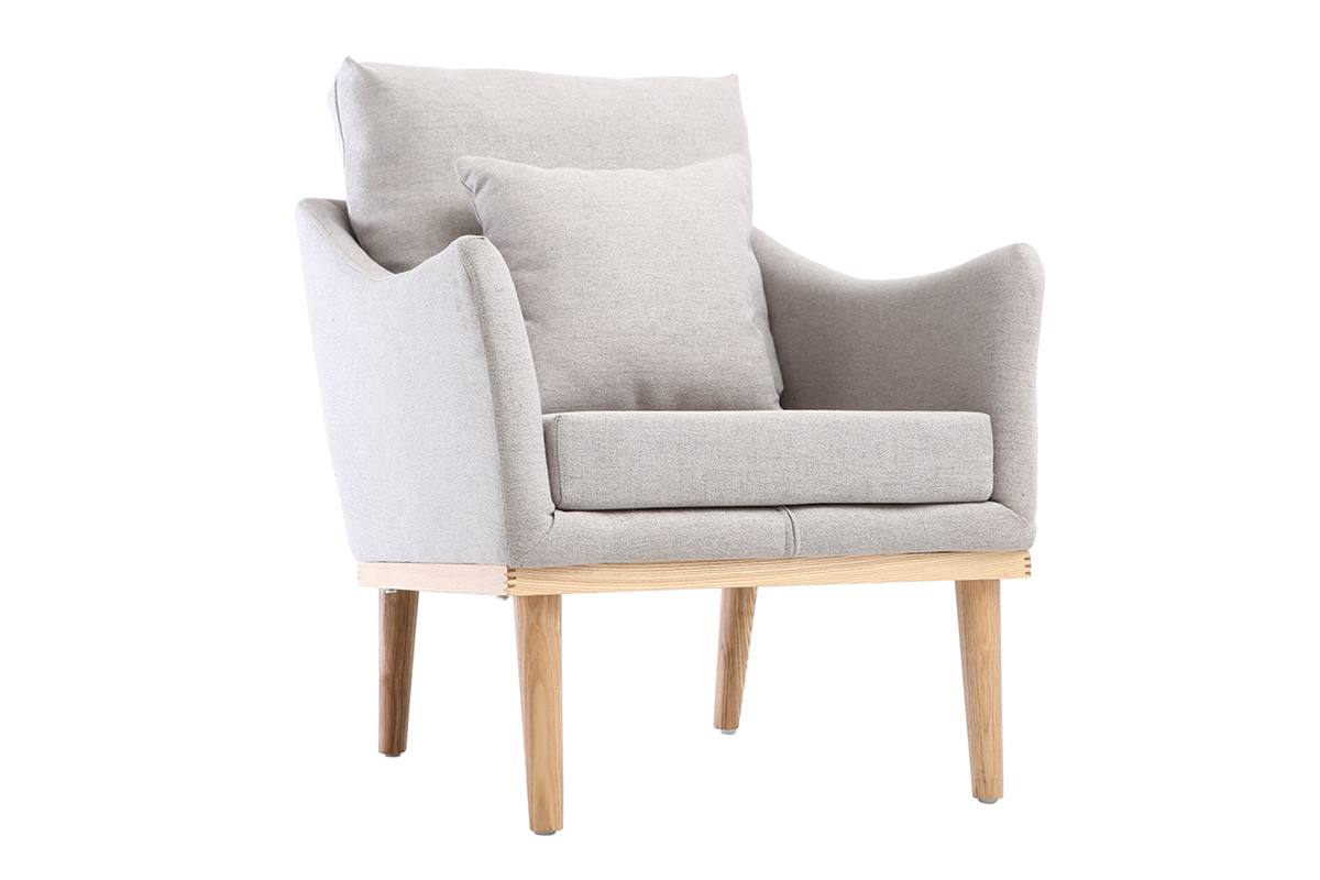 Design-Sessel Stoff Grau und Esche NORI