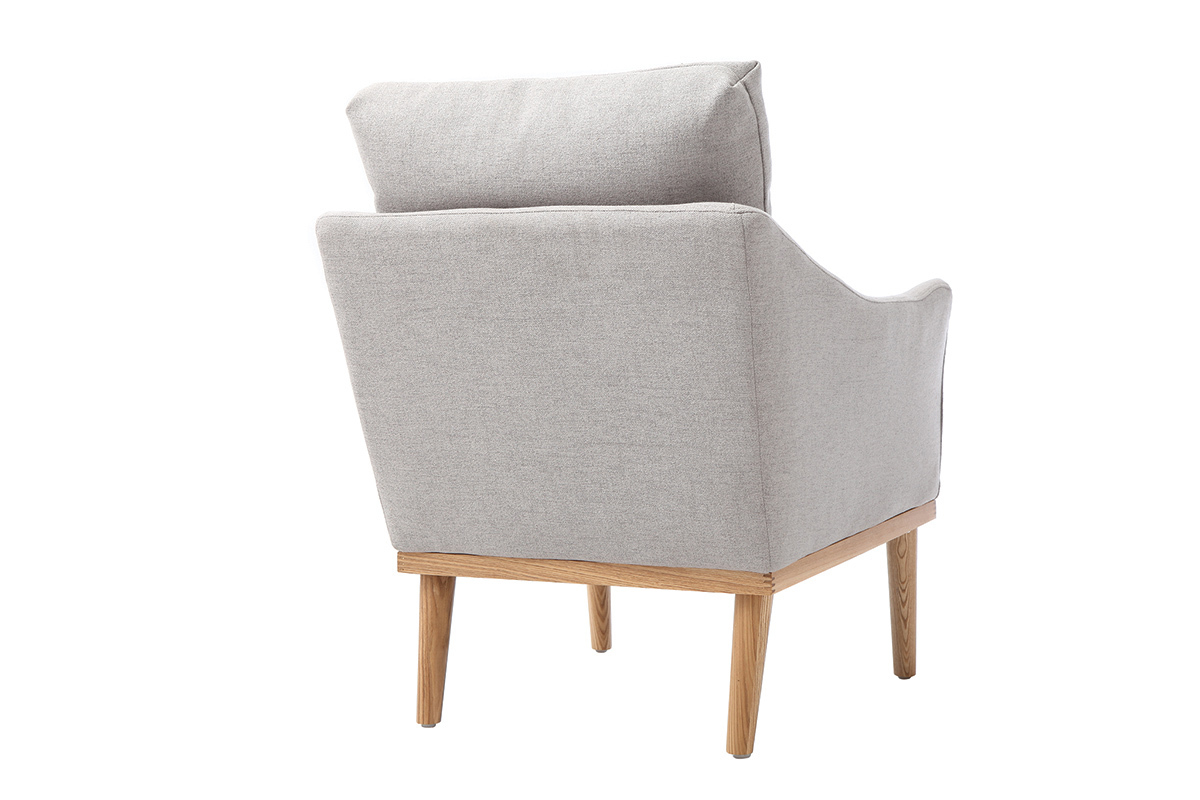 Design-Sessel Stoff Grau und Esche NORI