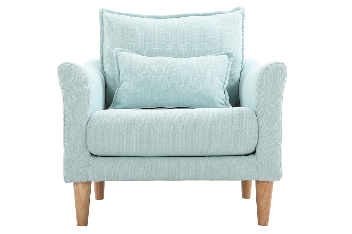 Design-Sessel Stoff Meeresgrn und Eiche KATE
