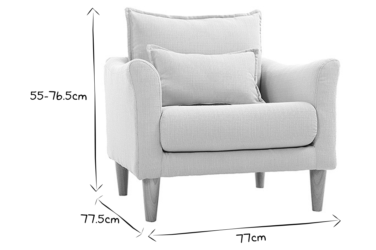 Design-Sessel Stoff Meeresgrn und Eiche KATE